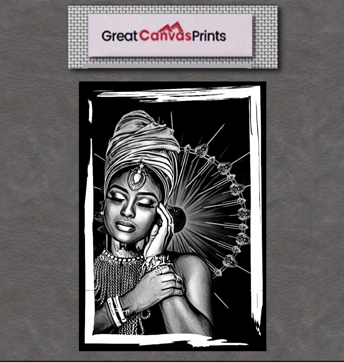 African women in headdress canvas print wall hanging comes ready to display size 50x80cm