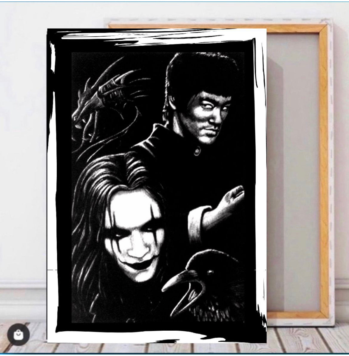 Bruce Lee and Brandon Lee Canvas Print Wall Hanging Ready to Display