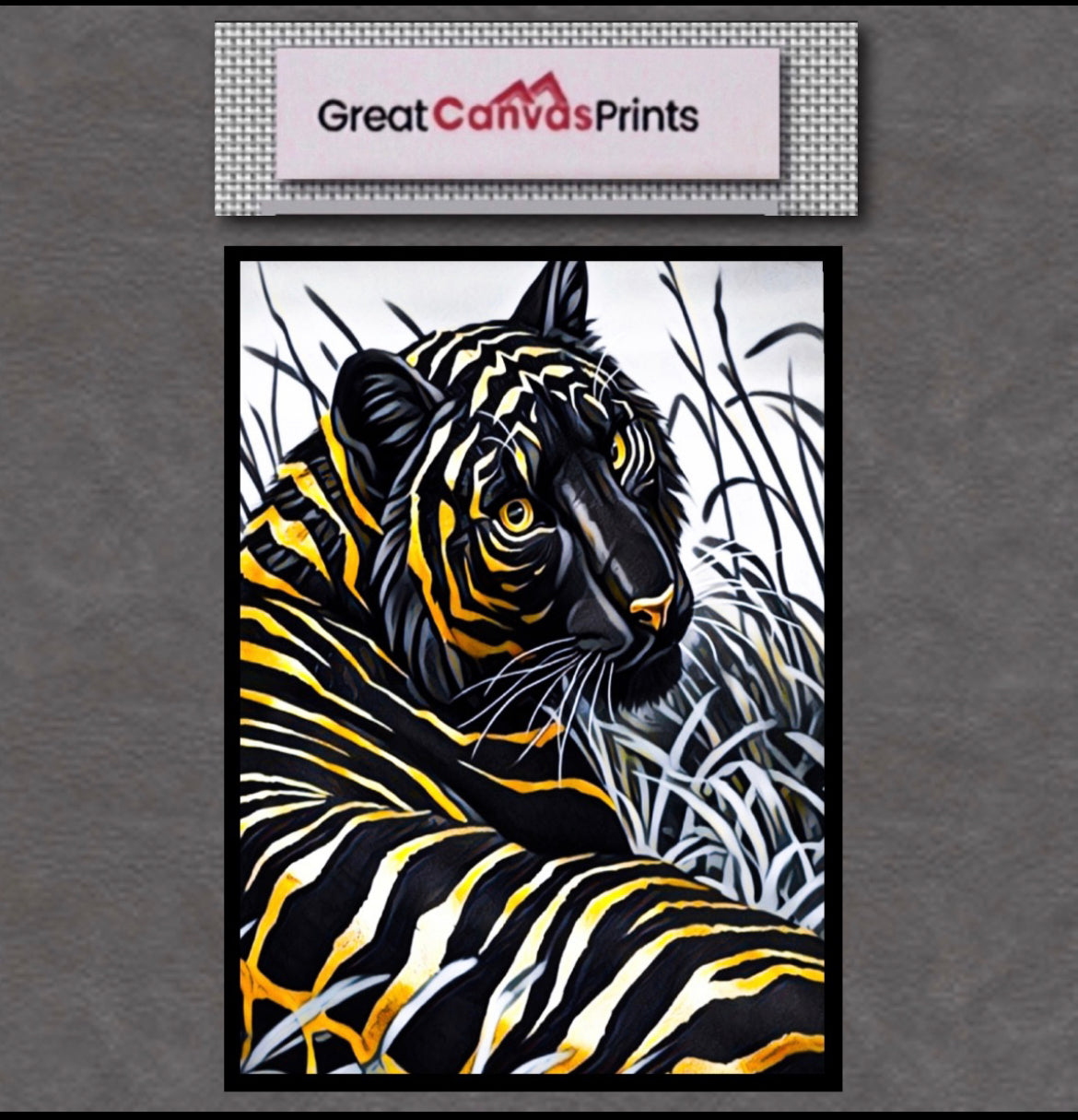 A Beautiful tiger canvas print wall hanging~By Remi Okuleye