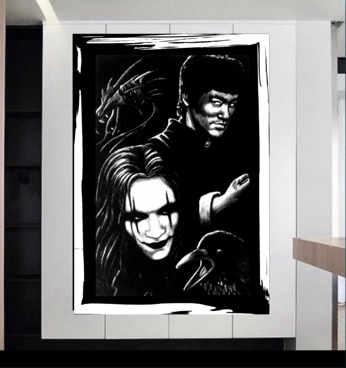 Bruce Lee and Brandon Lee Canvas Print Wall Hanging Ready to Display