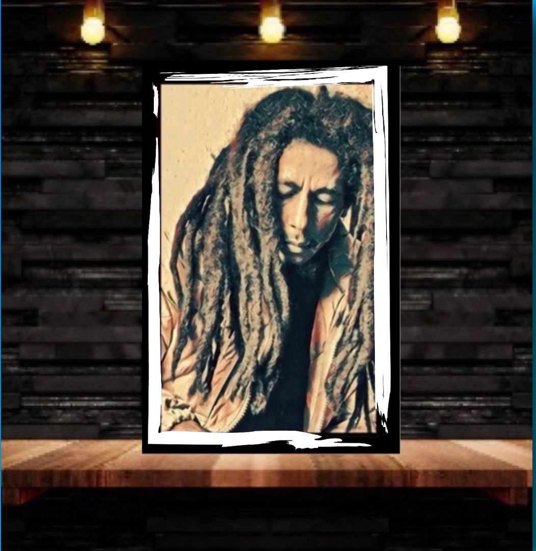 An Amazing Bob Marley Canvas Print wall hanging comes ready to display Size 50x80cm