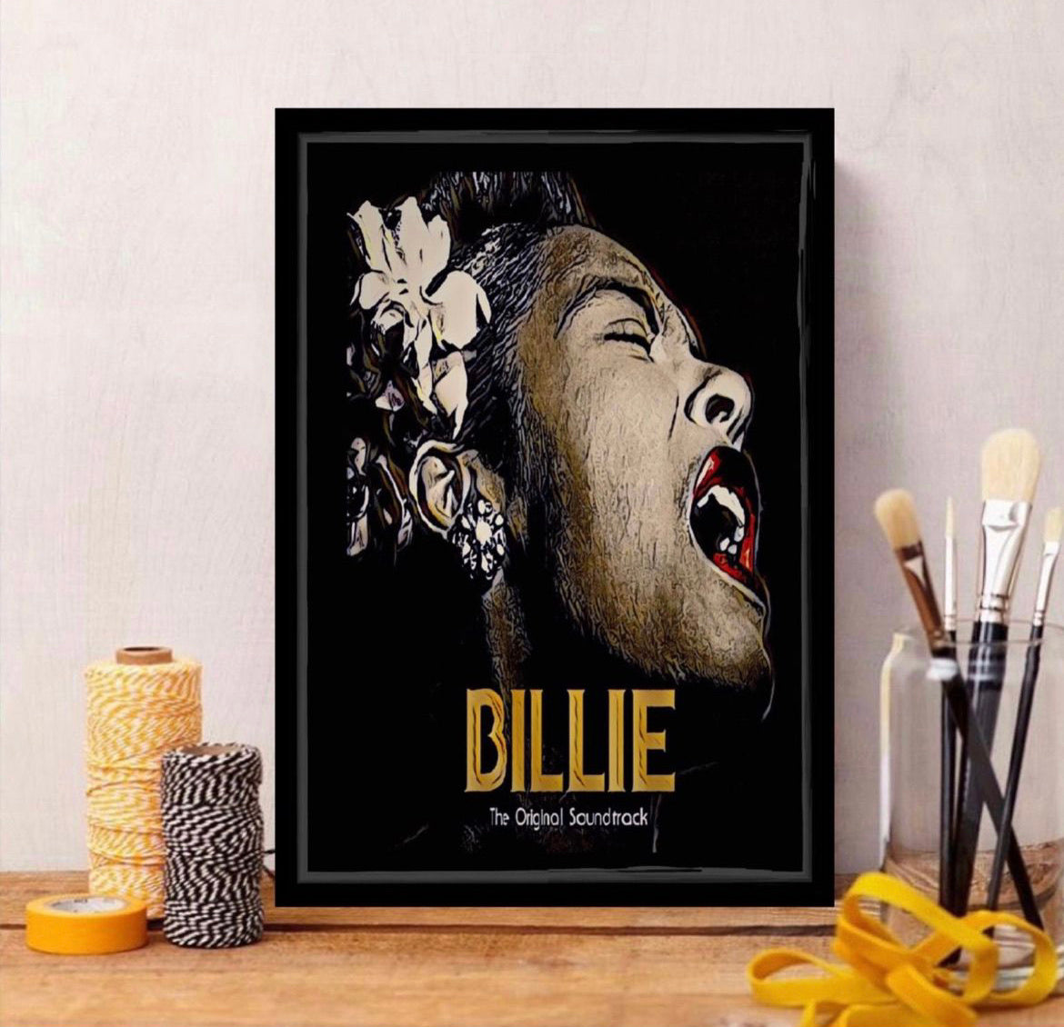 Billy Holiday canvas print wall hanging ready to display Size 50x60 cm