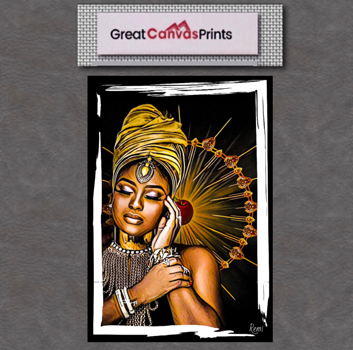 African women in headdress canvas print wall hanging comes ready to display size 50x80cm