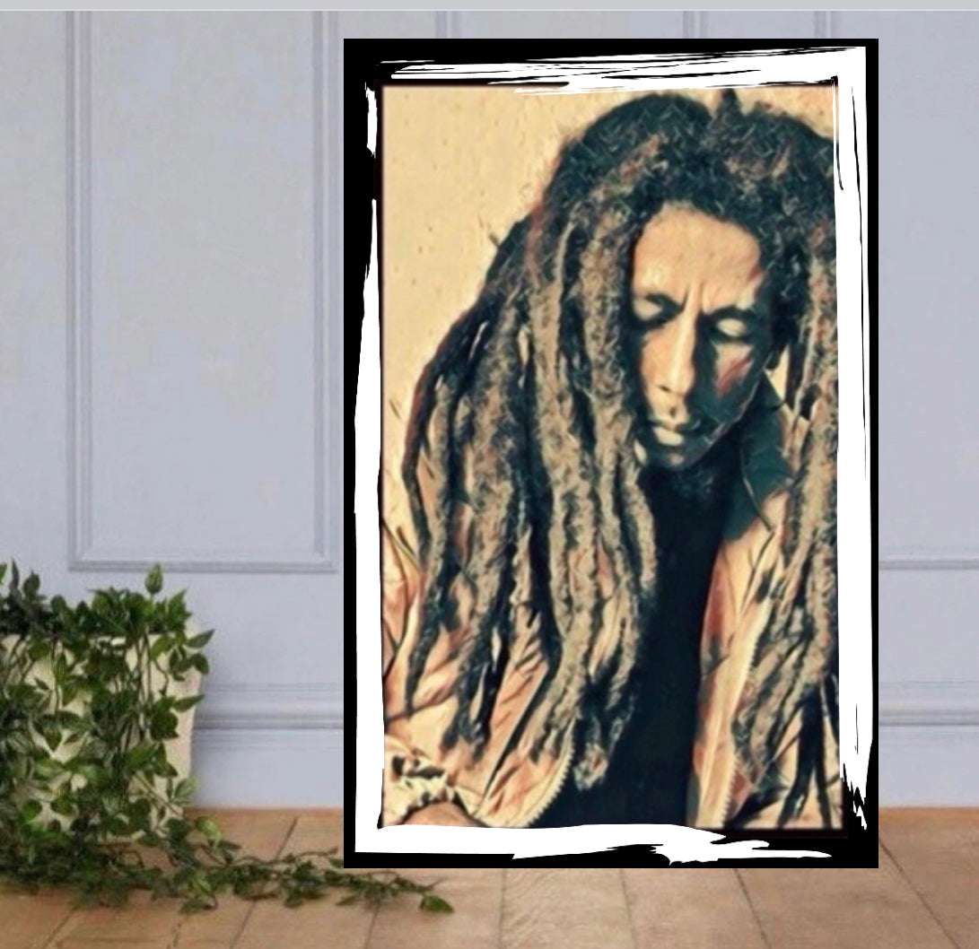 An Amazing Bob Marley Canvas Print wall hanging comes ready to display Size 50x80cm